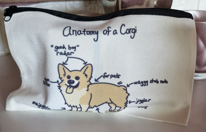 Make-up/ Kosmetik-Tasche, "Anatomy of a corgi"
