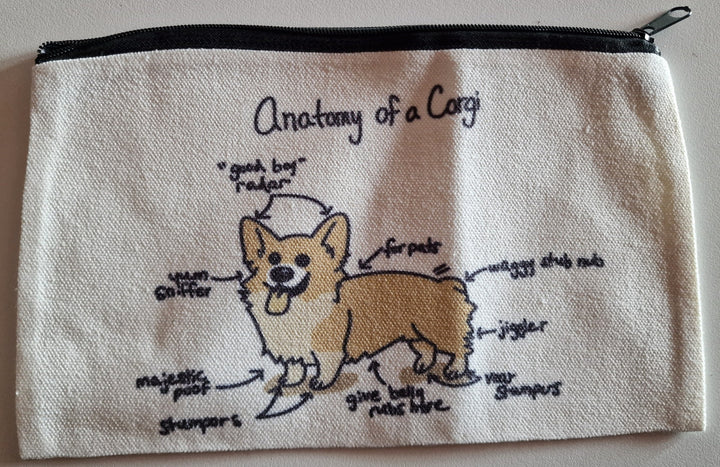 Make-up/ Kosmetik-Tasche, "Anatomy of a corgi"