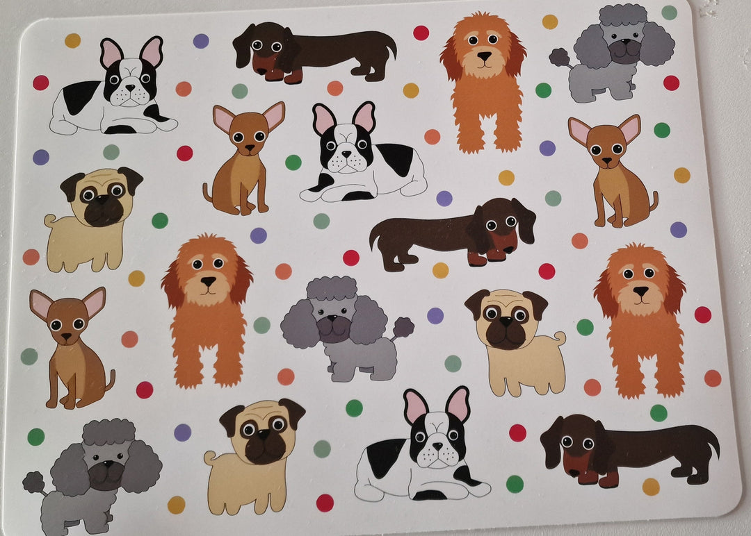 Tisch- Set mit süßen Hundemotiven ca, 29cm x 22 cm
