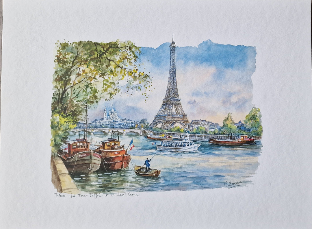 Kunstdruck , Paris Eiffelturm, ca. 18cm x 24 cm