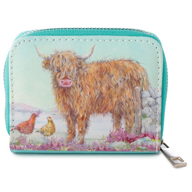 Highland Cow, kleines Portemonnaie mit Reißverschluss, Motiv 1
