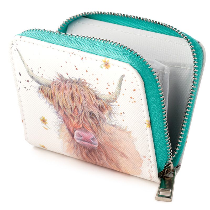 Highland Cow, kleines Portemonnaie mit Reißverschluss, Motiv 2