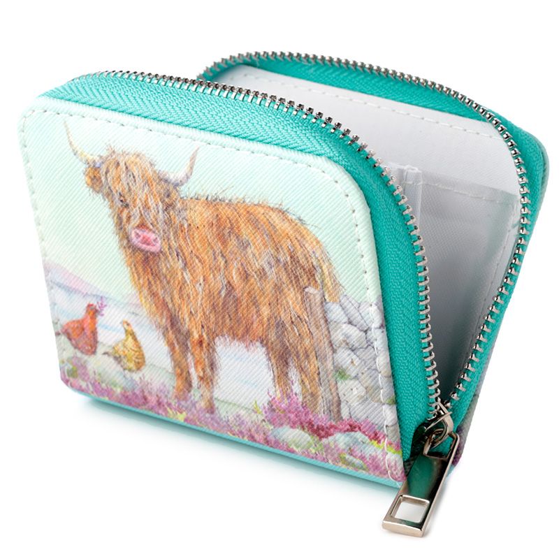 Highland Cow, kleines Portemonnaie mit Reißverschluss, Motiv 1