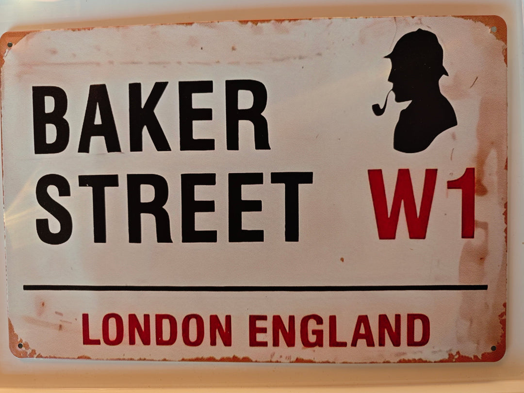Blechschild im Stil britischer Straßenschilder " Baker Street"