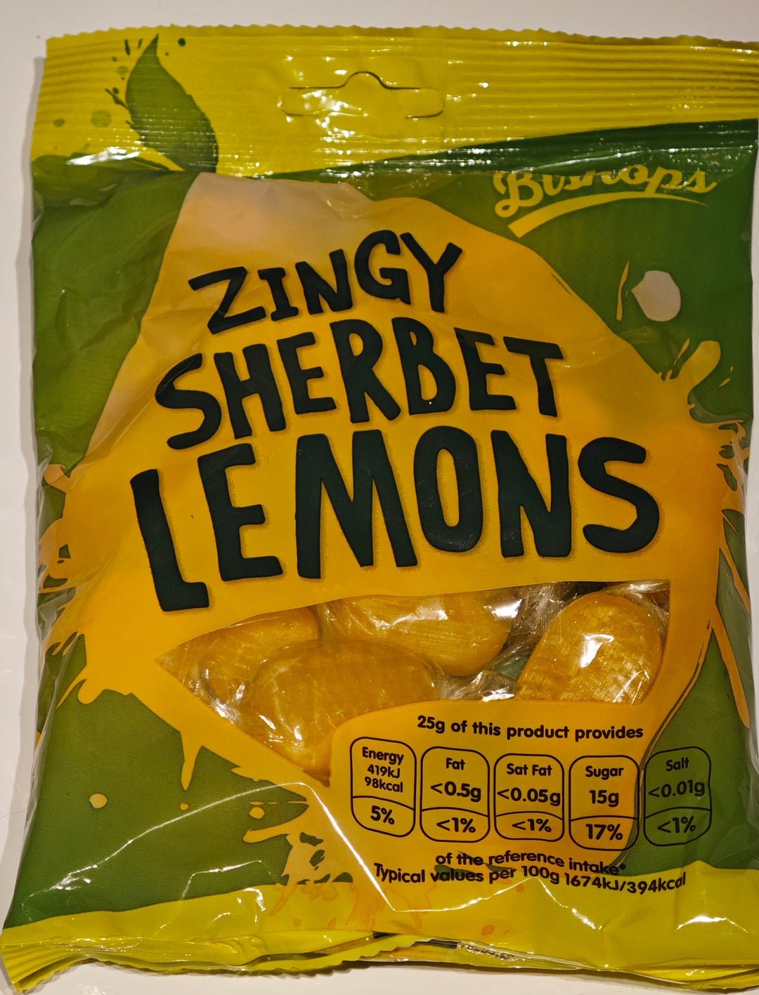 Bishops Zingy Sherbet Lemons ( Brausezitronen), 150 gr.