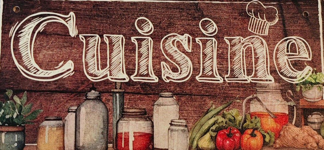 Schild, MDF, mit Aufschrift "Cuisine "