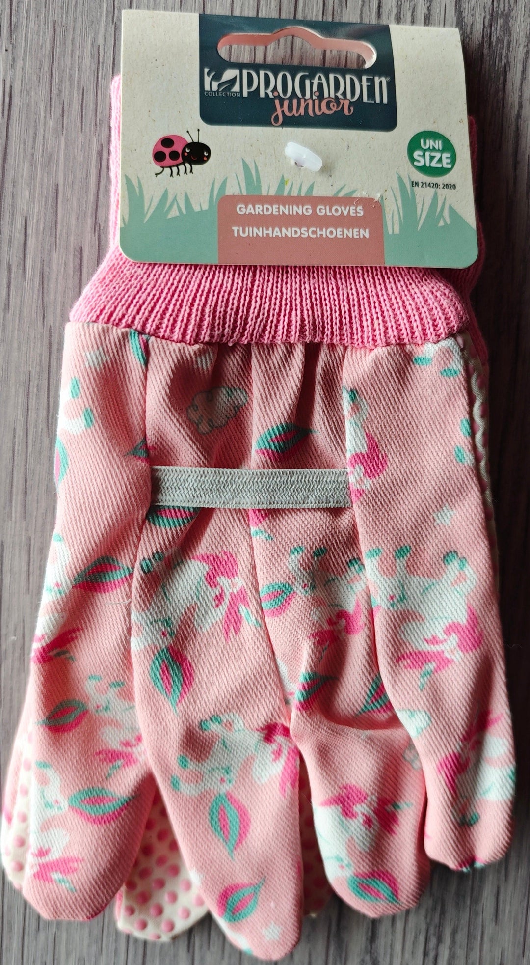 Kinder Gartenhandschuhe mit lustigen Einhorn-Motiven, rosa