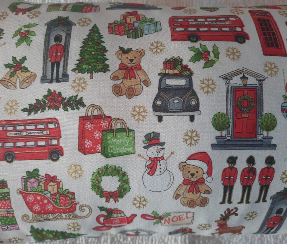 Kissen/ Reisekissen Motiv "Christmas in London" ,
