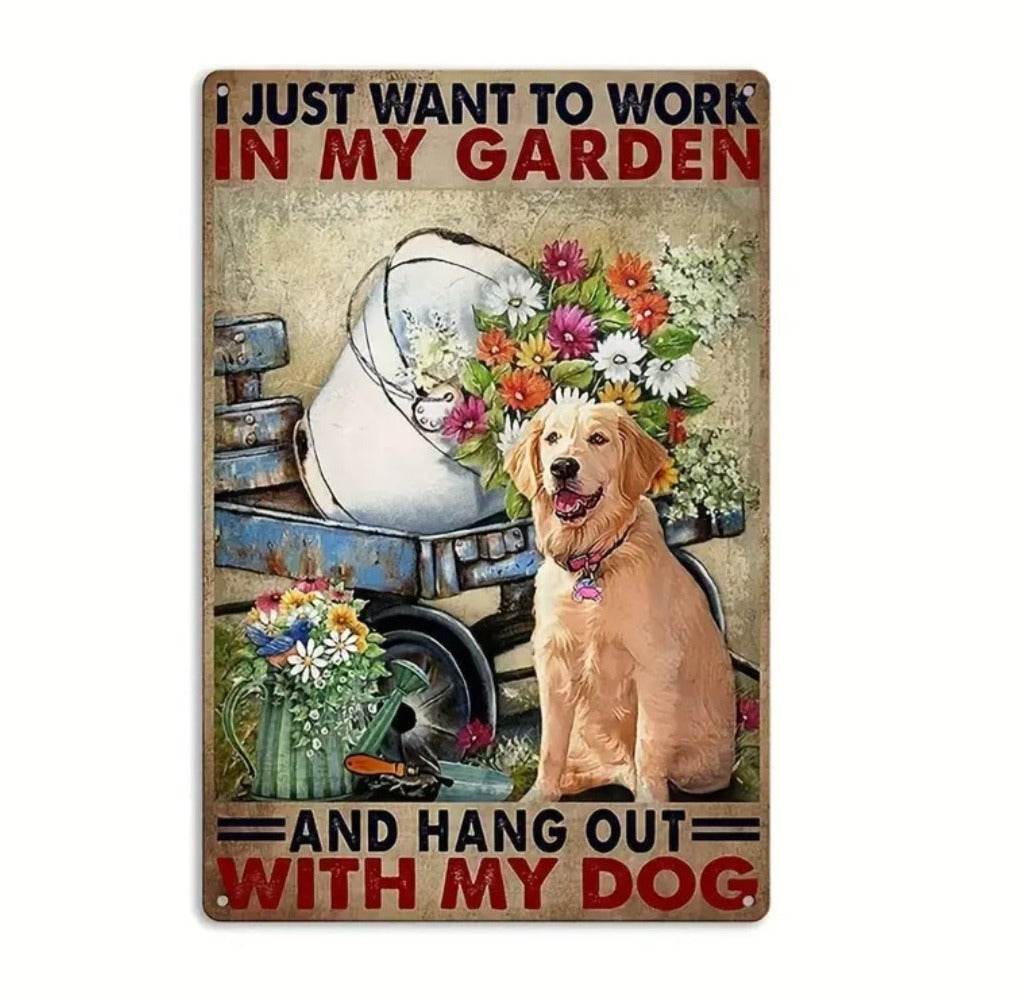 Blechschild " ....in my garden....." ca. 30 cm x 20 cm