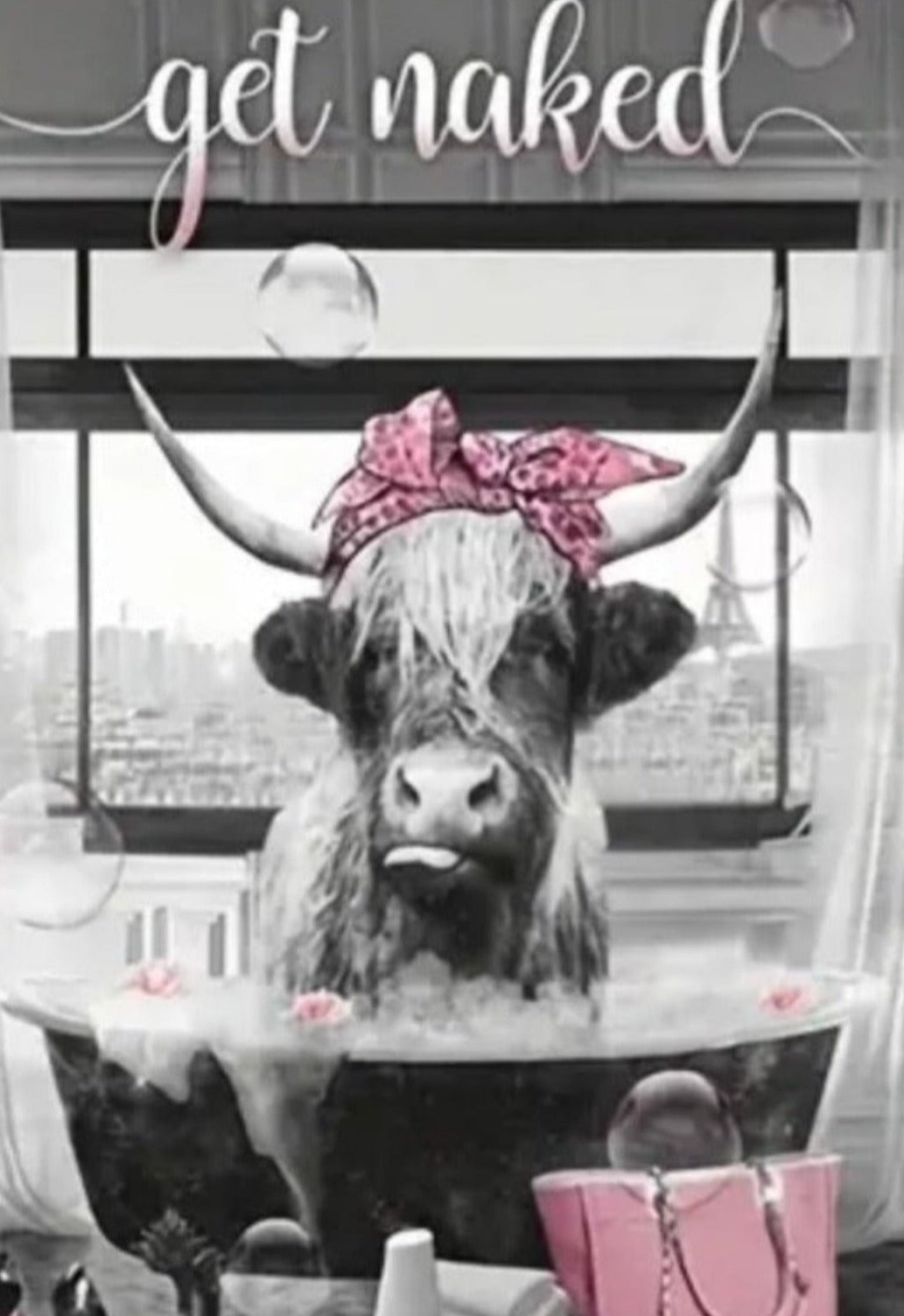 Leinwand-Bild, ohne Rahmen "Highland Cow - Get naked " - Motiv