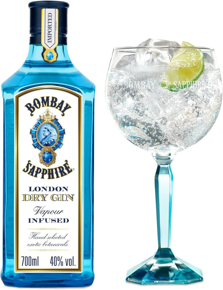 "Bombay Sapphire " Geschenkset. 50ml Gin+ Ballon-Glas