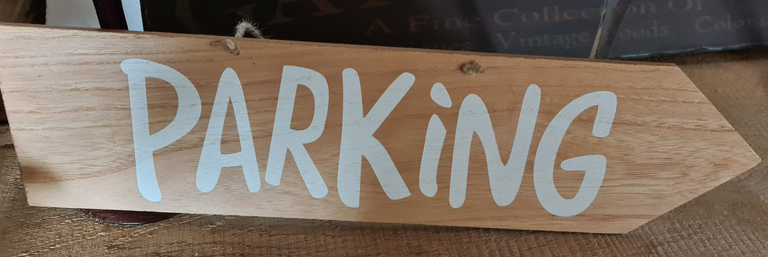 Holz Wegweiser "Parking" 42 cm x 11 cm - British Moments
