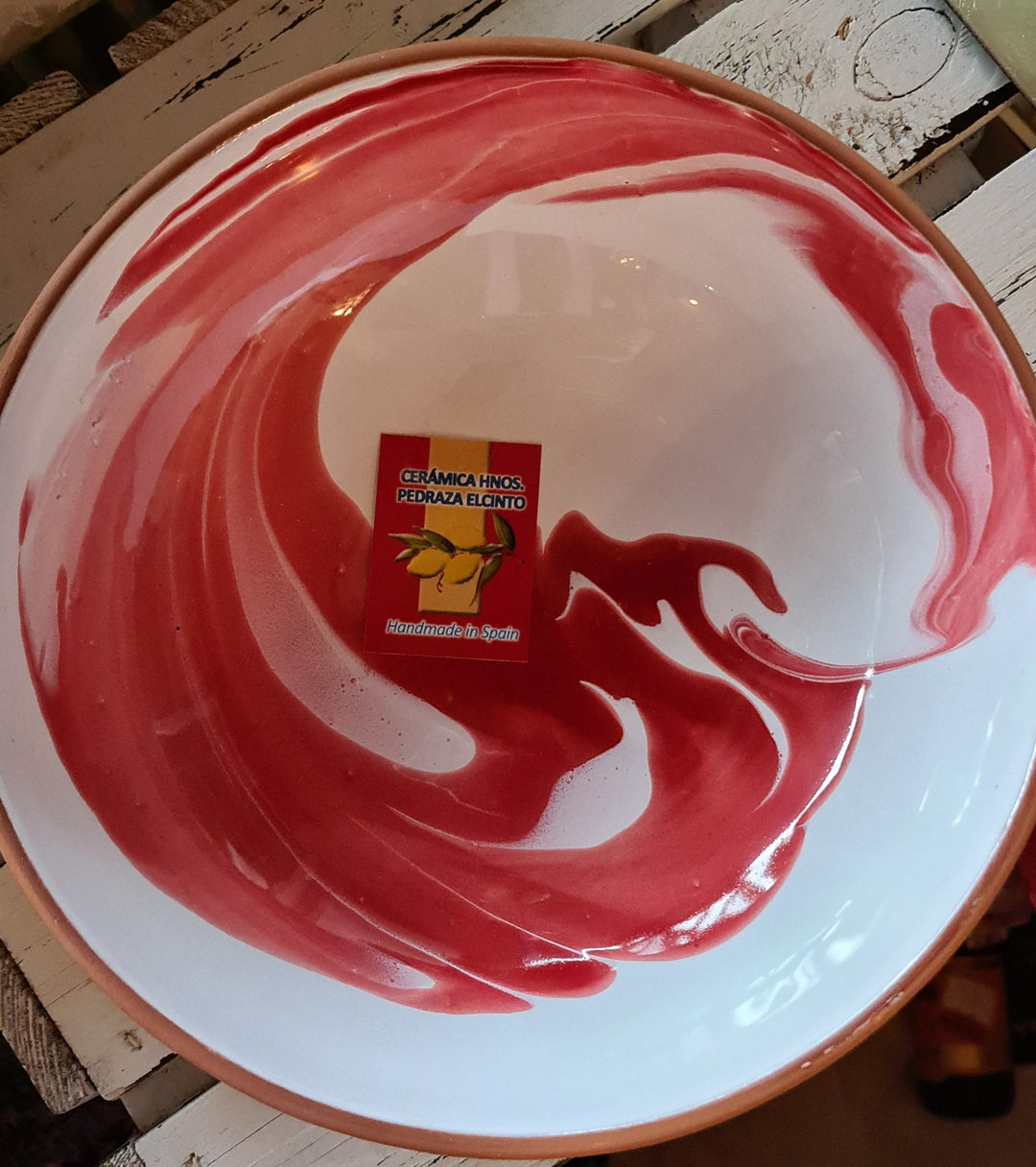 Wunderschöne Keramik Schale "Motiv 2, rot, Handarbeit, Made in Spanien - British Moments / Fernweh-Kaufhaus