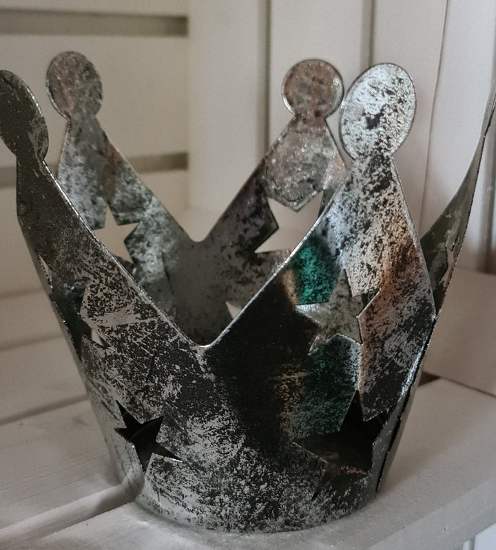 Teelichthalter "Krone" , Metall - British Moments / Fernweh-Kaufhaus