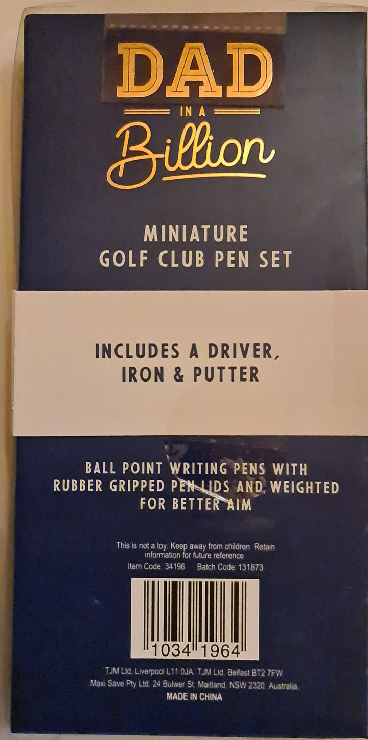 Golf Club Stifte Set, 3er Set Kugeschreiber in Golfschläger Form - British Moments / Fernweh-Kaufhaus