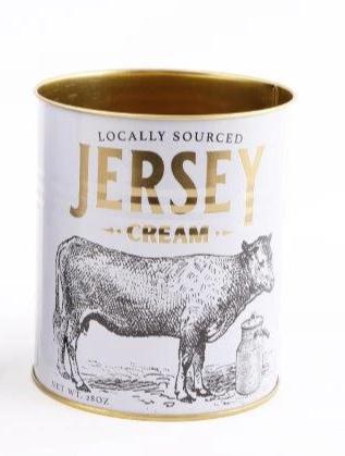 Metalldose mit Beschriftung "Locally sourced Jersey Cream "12 cm x 10 cm - British Moments