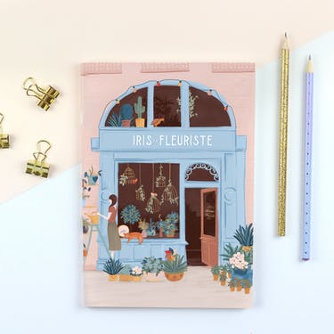Notizheft, liniert , DIN A 45 "Fleuriste " von Flor Petit - British Moments / Fernweh-Kaufhaus