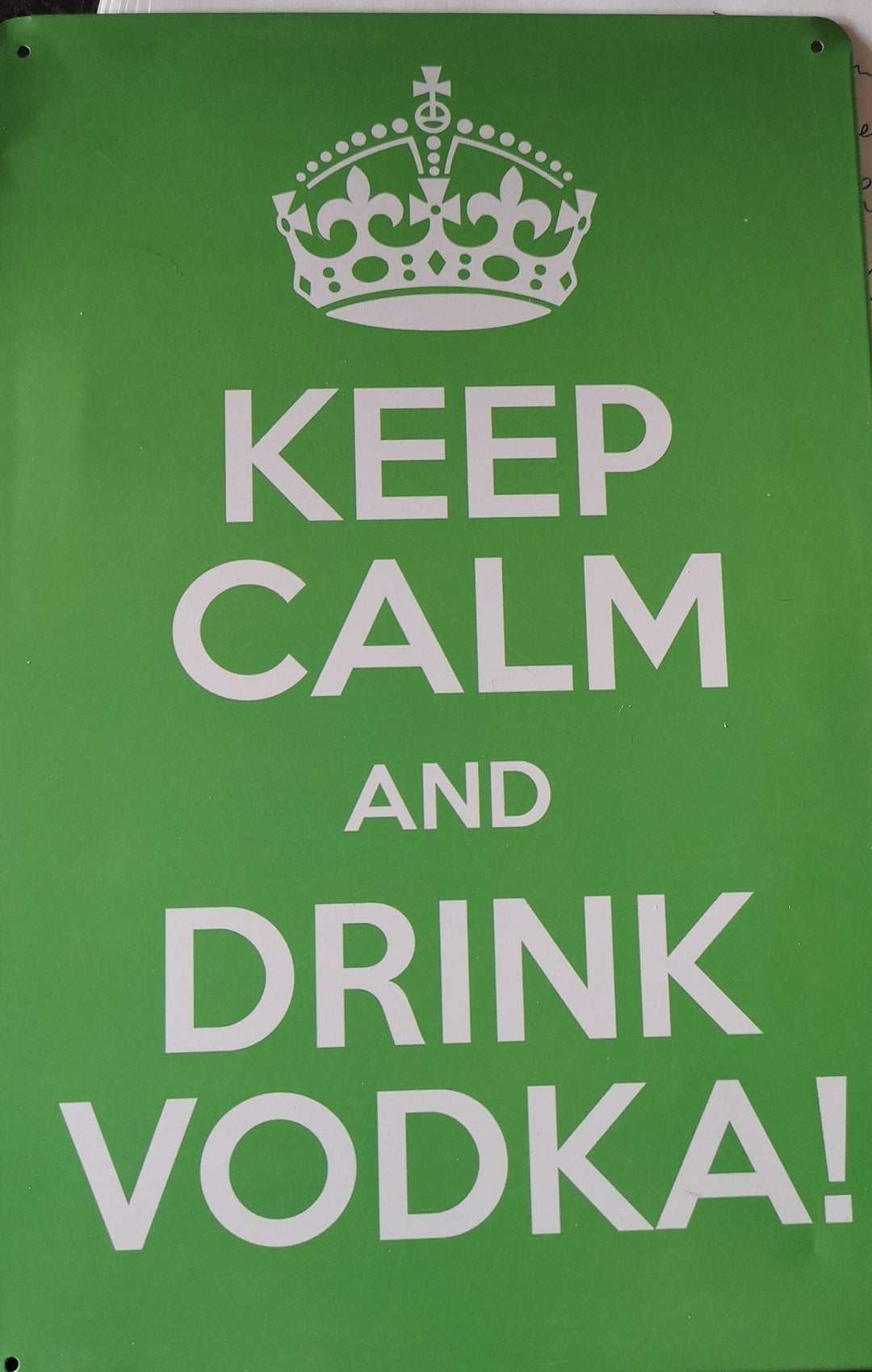 Blechschild , grün "Keep calm and drink Vodka" - British Moments