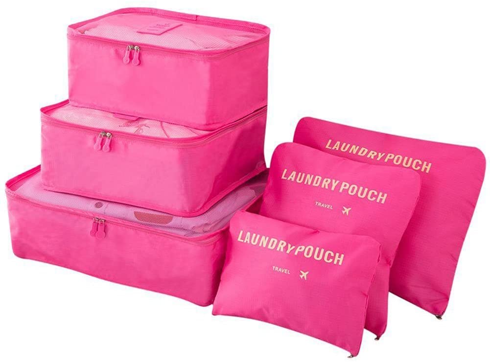 Koffer-Organizer/ Gepäck-Organizer, 6-teiliges Set , pink – British Moments  / Fernweh-Kaufhaus