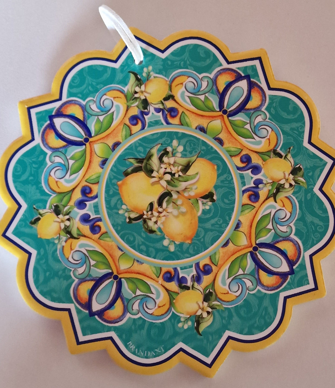 Keramik Untersetzer mit wundervoll italienischem Zitronen -Motiv