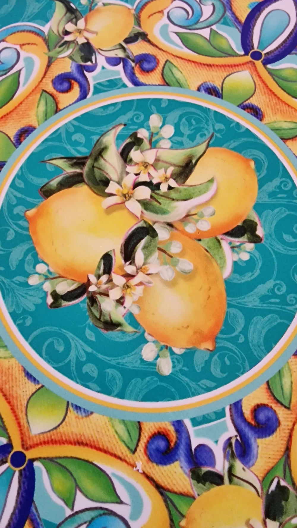 Keramik Untersetzer mit wundervoll italienischem Zitronen -Motiv