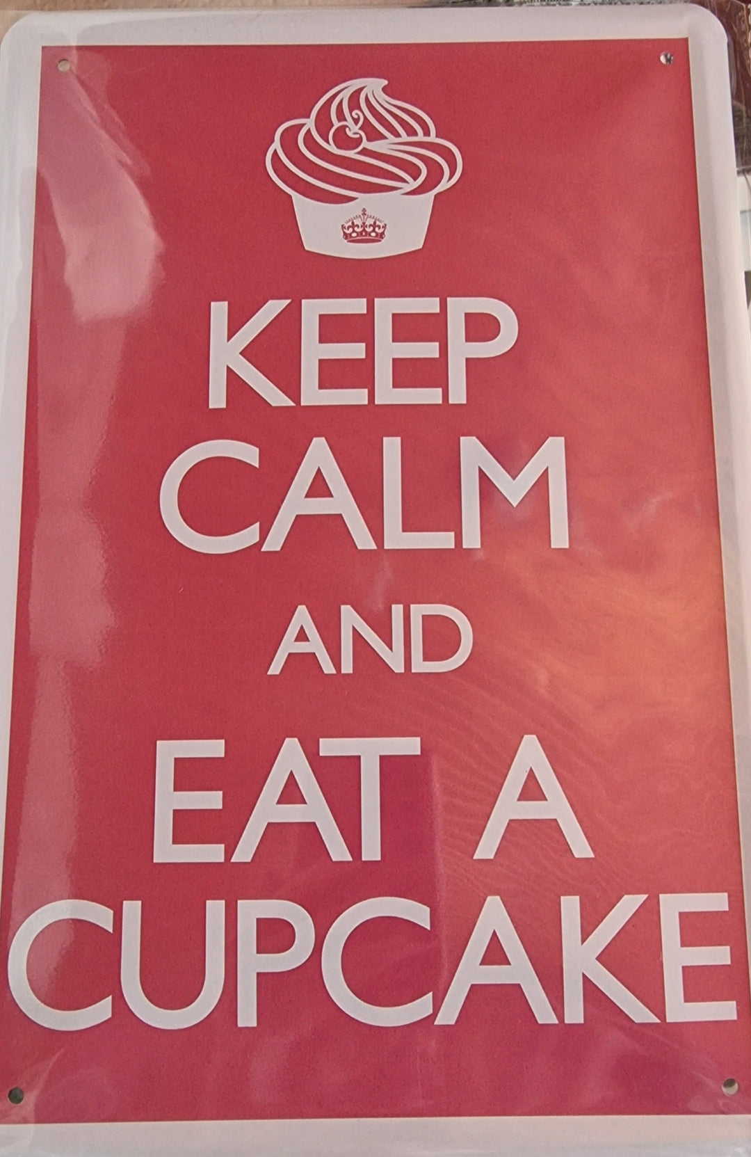 Blechschild , rosa "Keep calm and eat a Cupcake