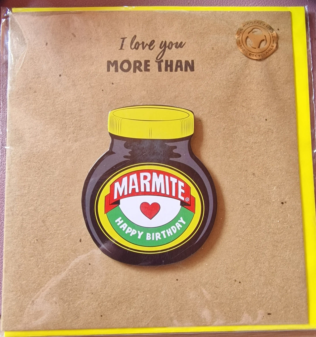 Geschenkkarte " I love you more than Marmite"