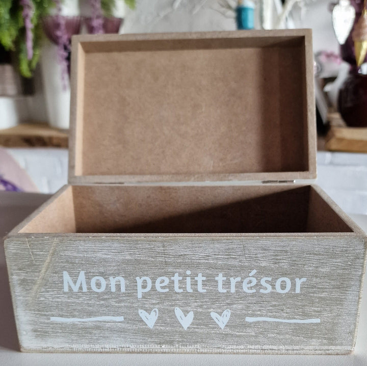 Holzkiste " mon petit tresor"