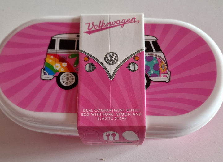 Bento Box / Lunch-Box "Volkswagen Bulli",  Sommer Design , pink