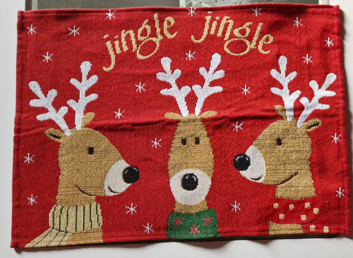 Tisch Set designed by  Peggy Wilkins  mit Reindeer-Motiven "Jingle Jingle"
