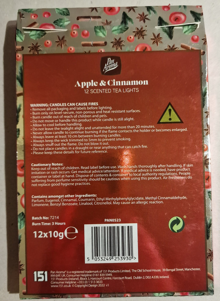 Teelichte "Apple & Cinnamon"-Duft 12er Pack