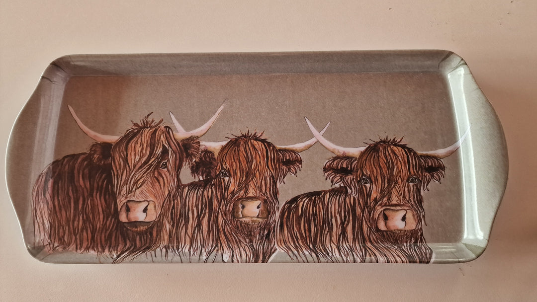Tablett  "Highland Cow", 40cm x 17 cm