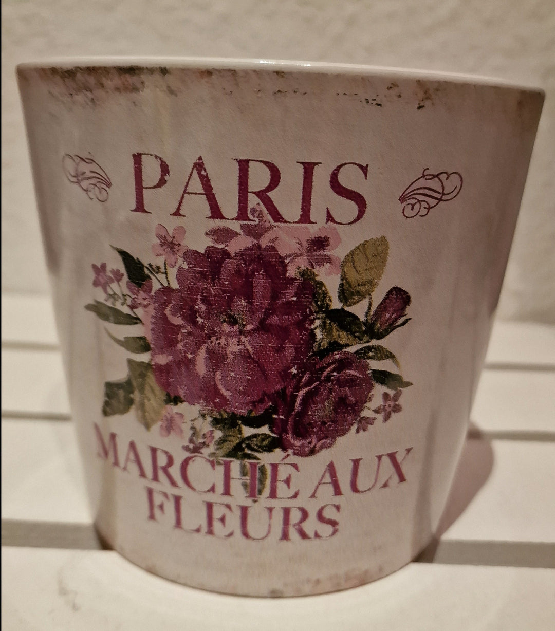 Blumentopf , "Paris - Marché aux fleurs"  weiß/lila