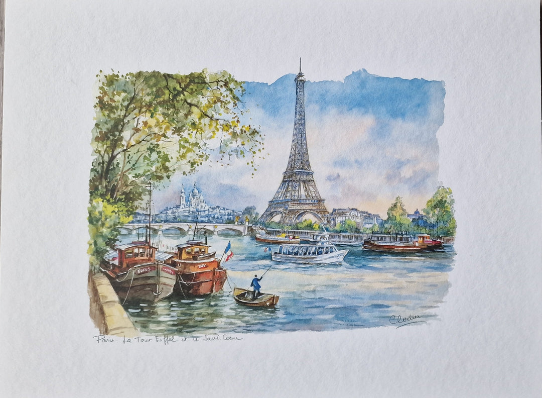 Kunstdruck , Paris Eiffelturm,  ca. 18cm  x 24 cm