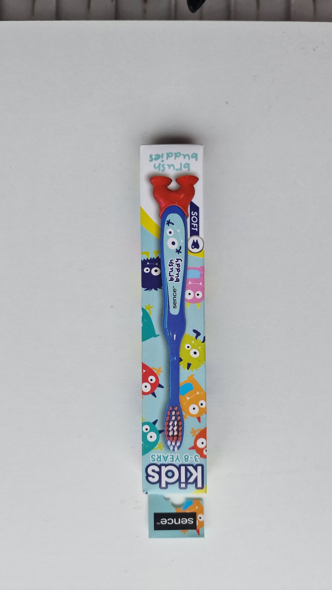 Kinder - Zahnbürste " Brush Buddies " mit Saugnapf-Füßen, in 3 Farben erhältlich