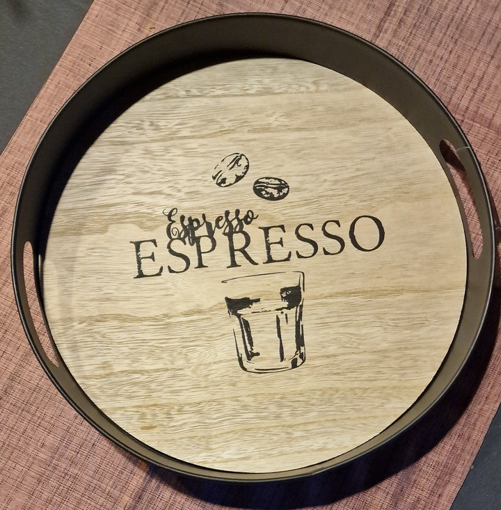 Serviertablett, rund " Espresso"