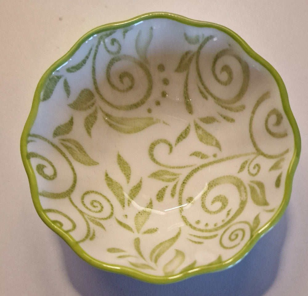 Keramik-Schälchen für Tapas oder Antipasti, weiß-orange