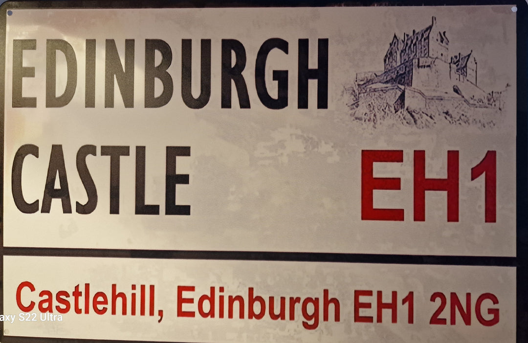 Blechschild im Stil britischer Straßenschilder  " Edinburgh Castle" ca. 30 cm  x 20 cm