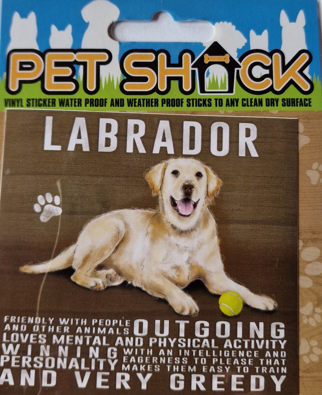 Aufkleber aus der "Pet Shack"- Reihe . "weißer Labrador"