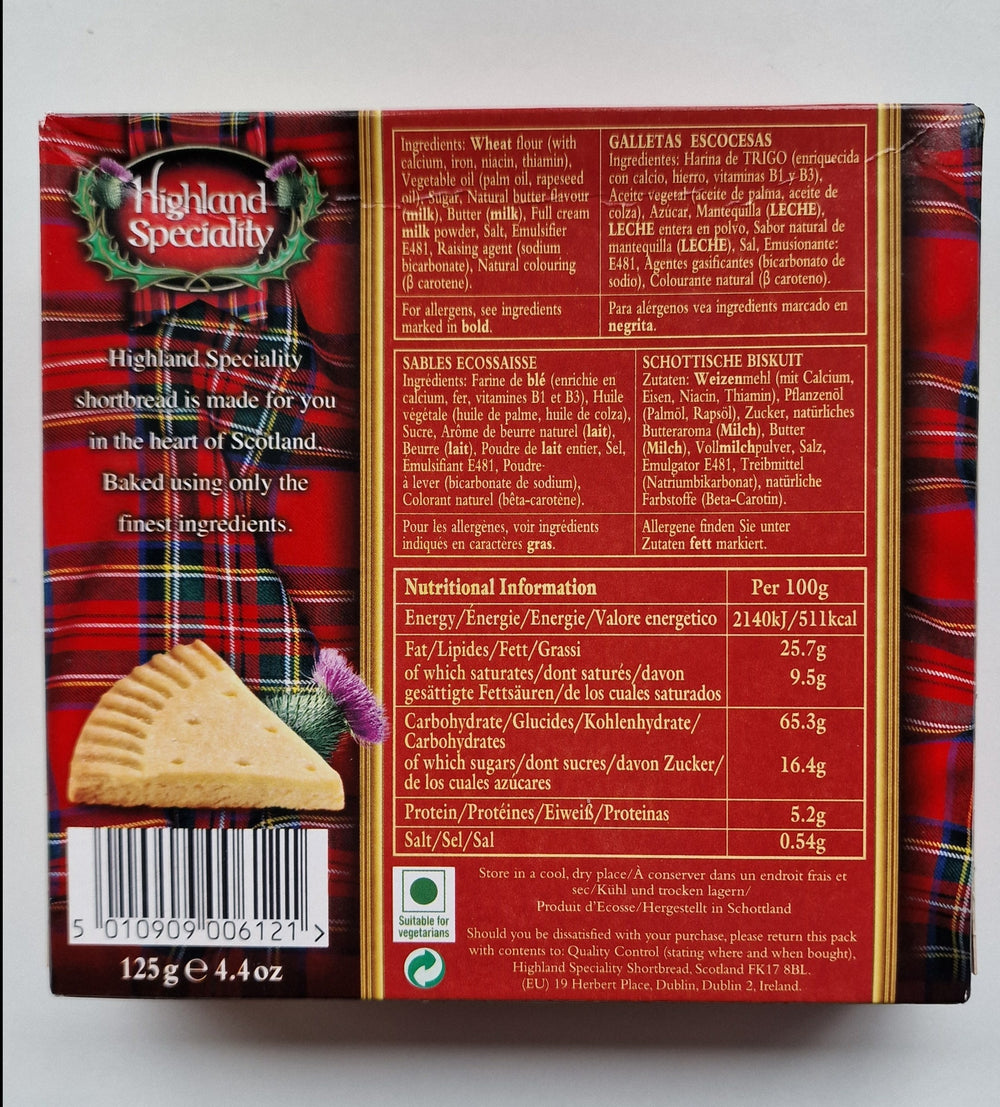 Highland Speciality Shortbread Petticoat Tails, 125 gr.
