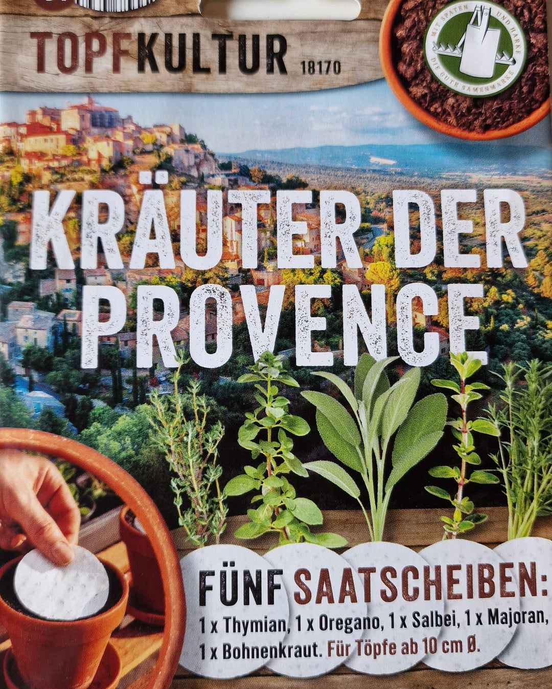 Kräuter der Provence  zum Selbst ziehen, 5 Saatscheiben