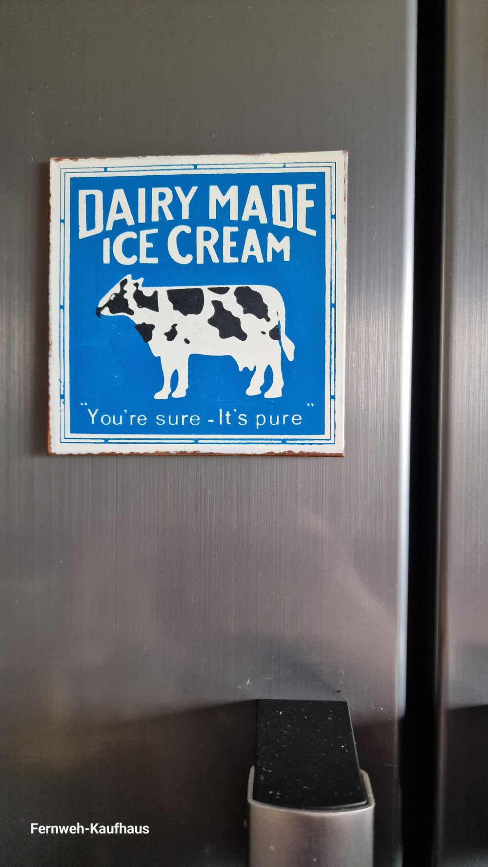 Magnet/ Blechschild , "Dairy Made Ice Cream" , ca. 10 cm  x 10 cm