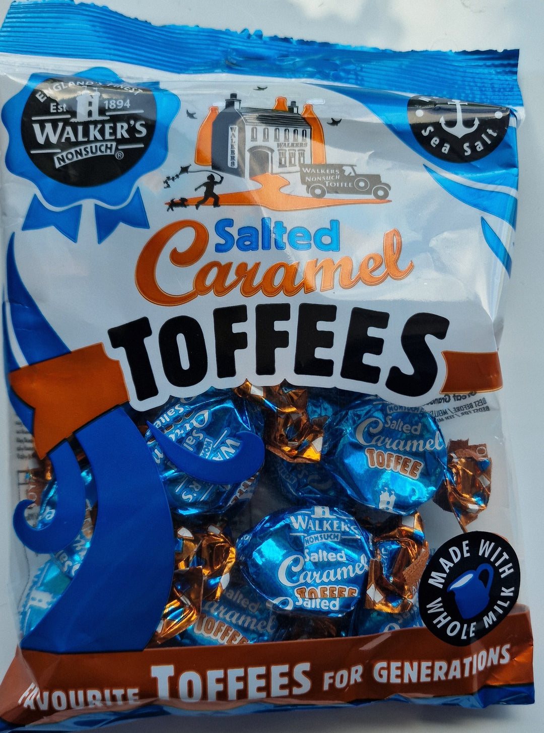 Walker's Nonsuch Salted Caramel Toffees, 150 gr.Beutel