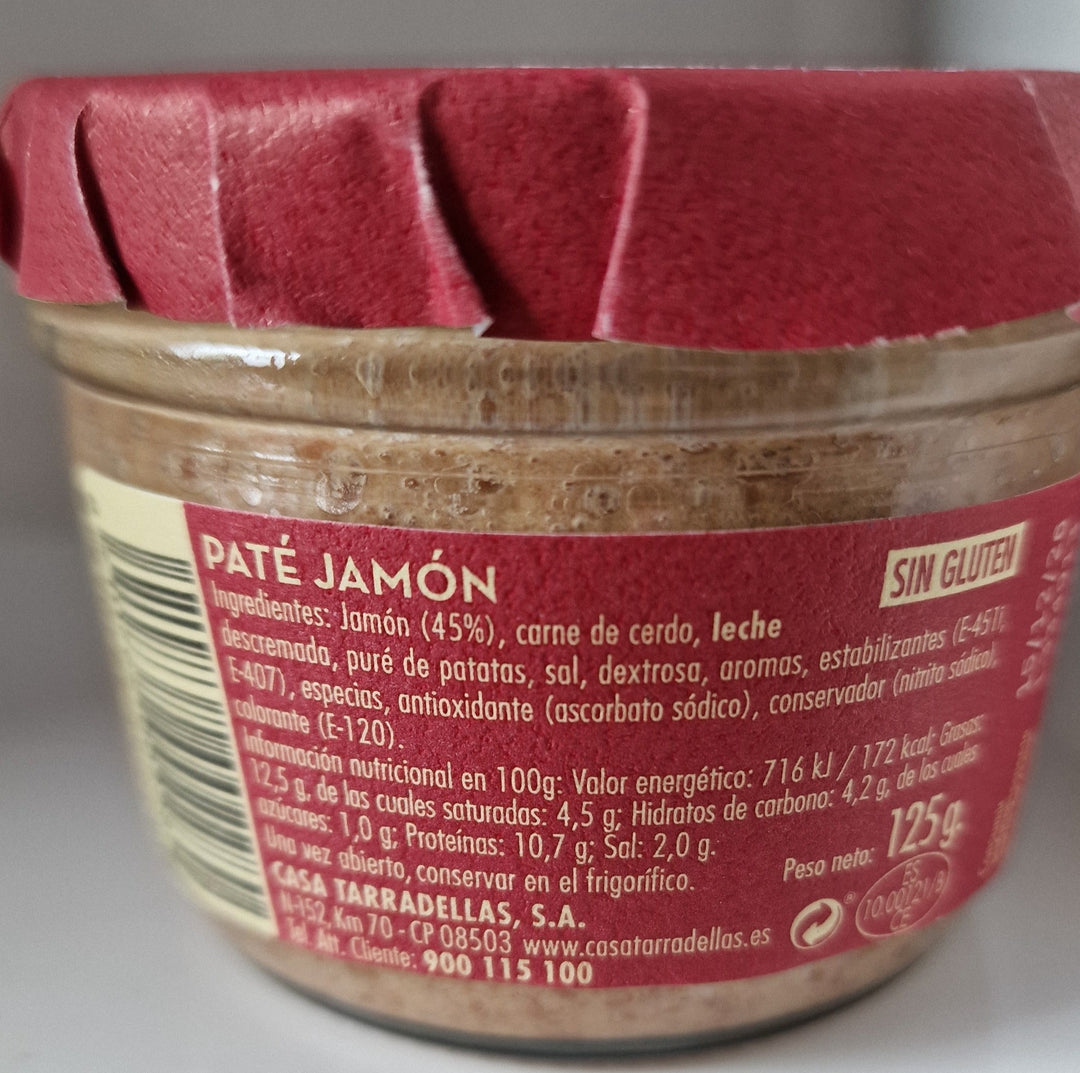 Paté Jamon  125 gr. Glas .Schinkenpastete Casa Tarradellas