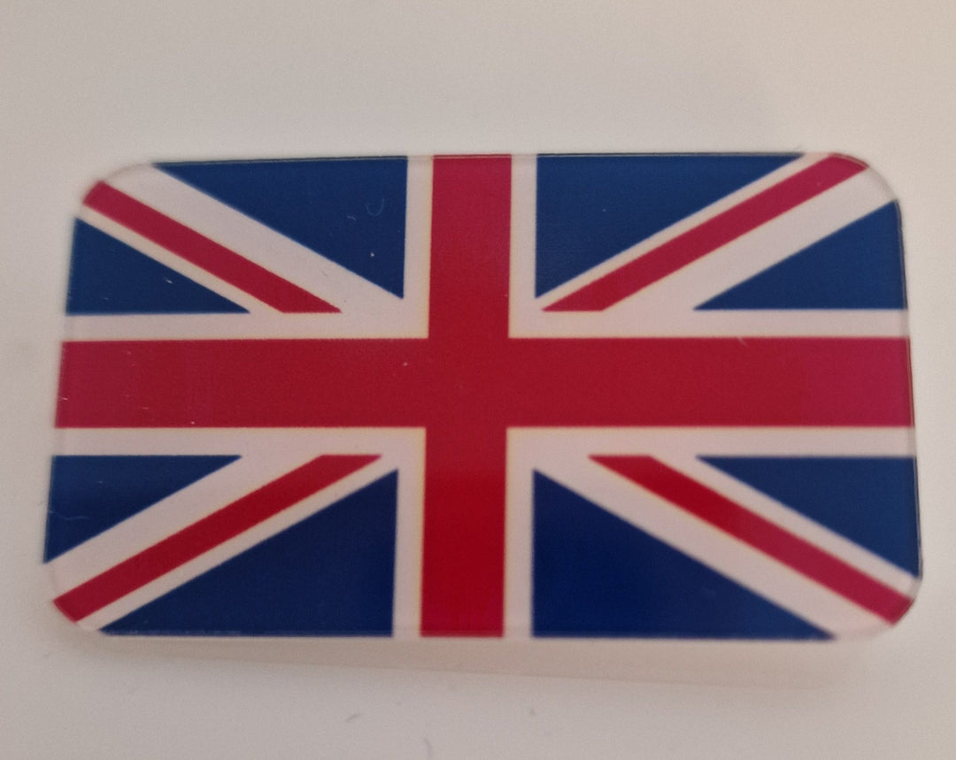 Brosche/Pin/Anstecknadel, "Union Jack", Kunststoff