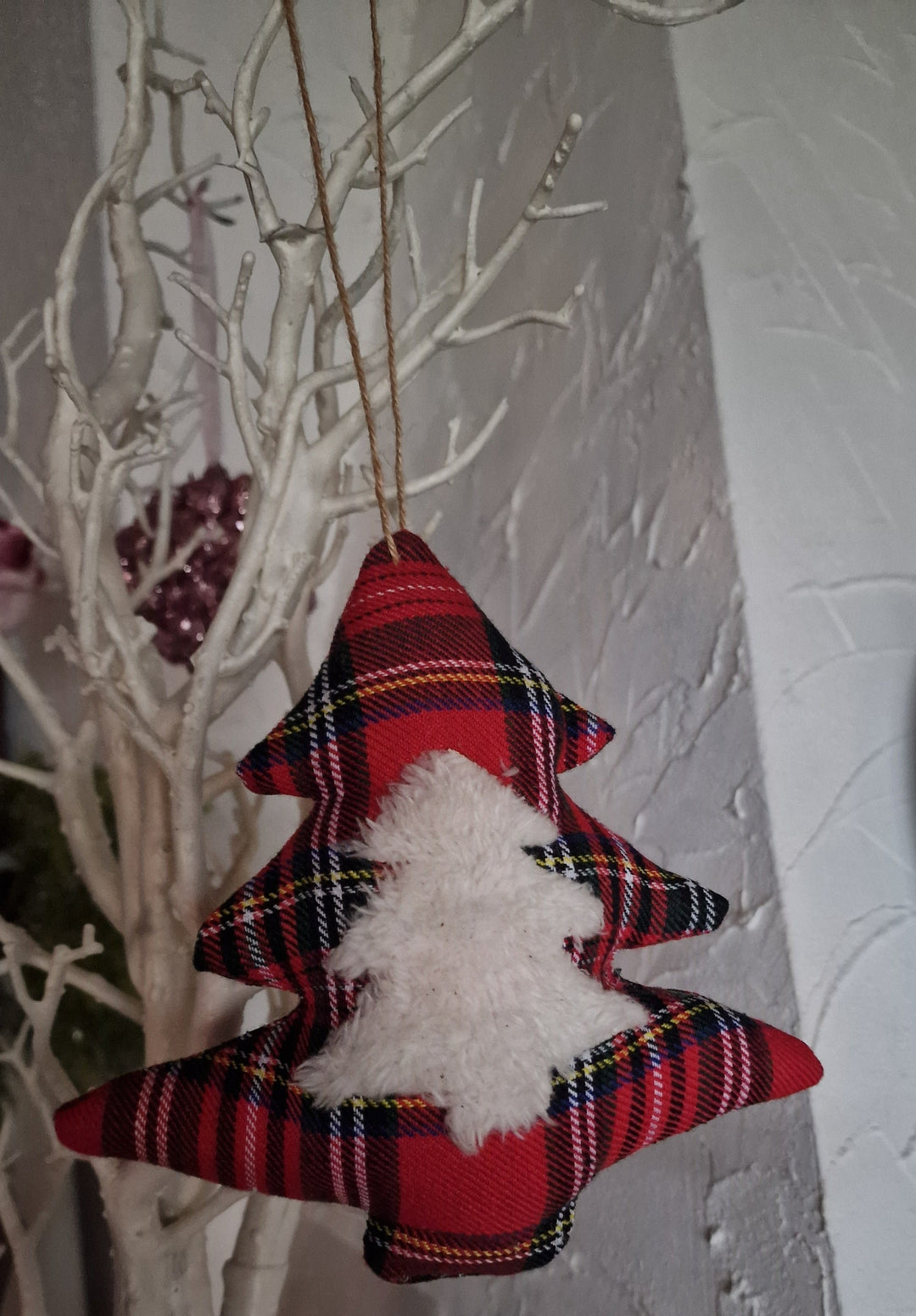 Anhänger.Tannenbaum, Tartan, rot. Dekovorschlag