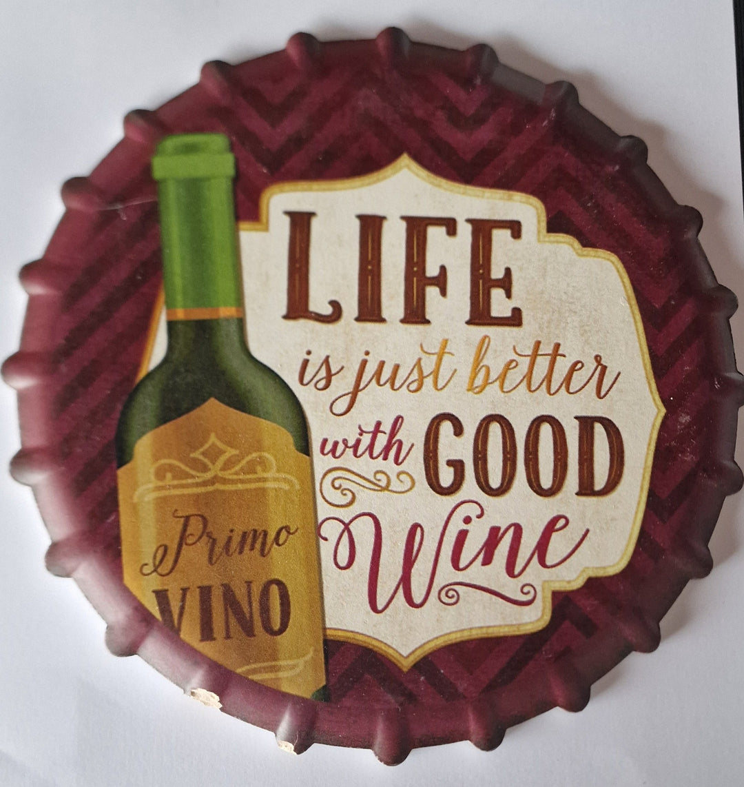 Keramik Untersetzer mit Wein-Motiv.
"Live is just better with good Wine"