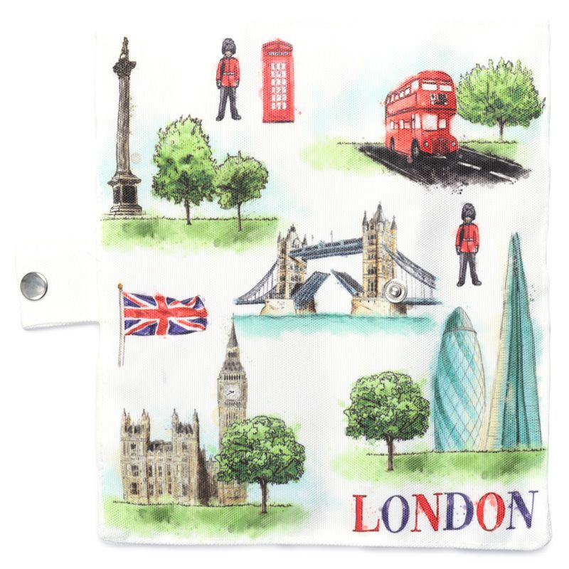 London  6-er Besteck Set aus 100% Bambus im Segeltuch-Halter