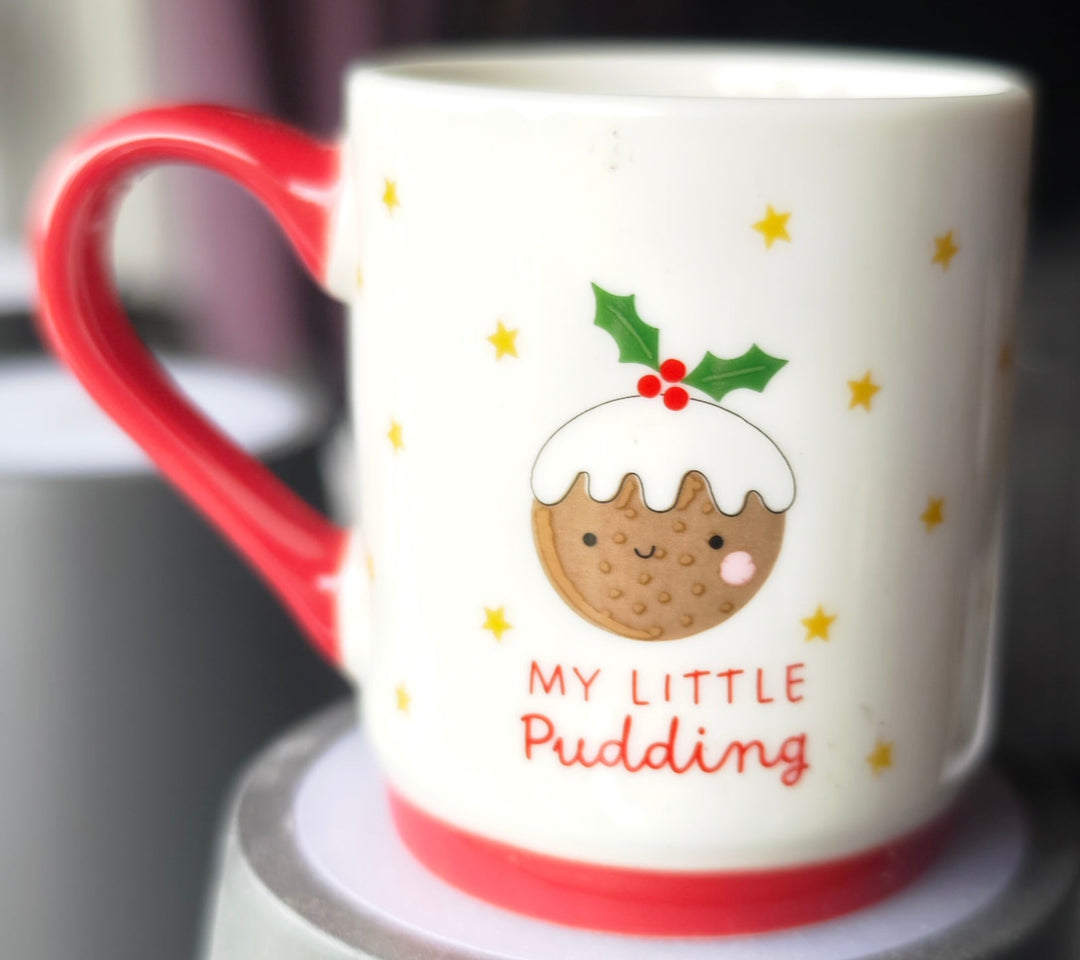Weihnachtliche Mini-Tasse / Espressotasse "My little Pudding"