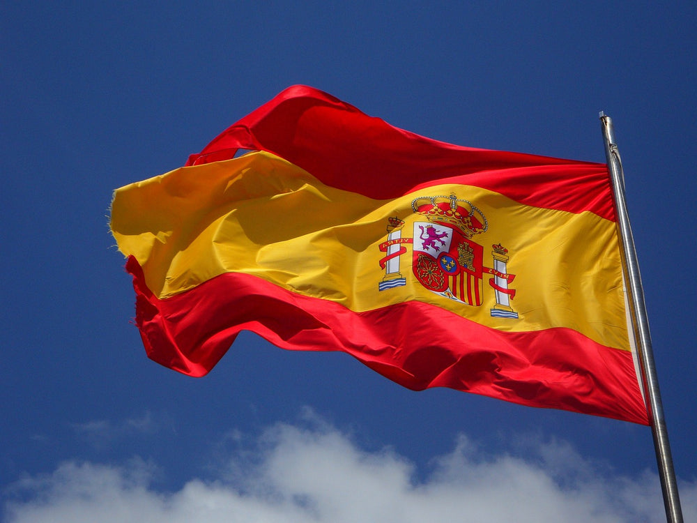 Spanien- Flagge,   90cm  x 1,50m ( Fahnenmast nicht im Lieferumfang enthalten)